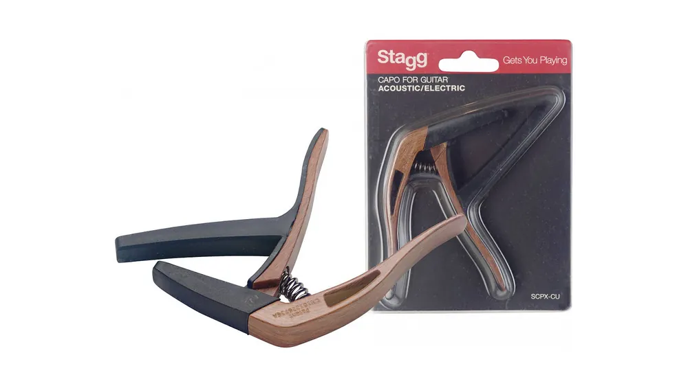 Stagg SCPX-CU DKWOOD gewölbter Trigger Kapodaster Heißes Angebot