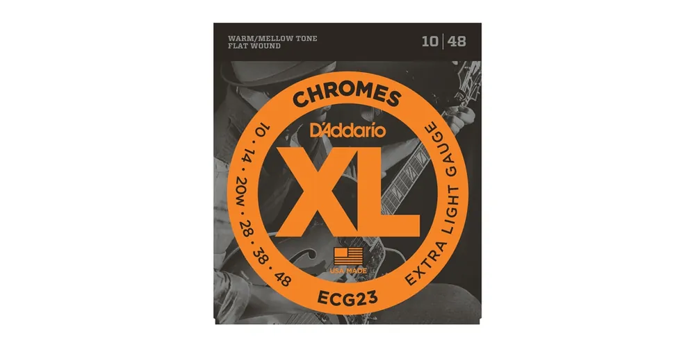 Geprüft D'Addario ECG-23 Chromes Flat Wound Extra Light 010-048