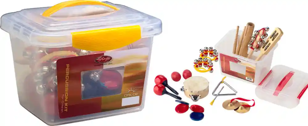 Garantierte Lieferung Stagg CPK-02 Kinder Percussionssatz in transparenter Kunststoff-Box