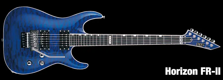 Neuheit ESP Horizon FR II See Thru Black Aqua E-Gitarre