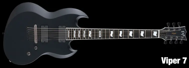ESP Viper 7 Black E-Gitarre Gratis Versand