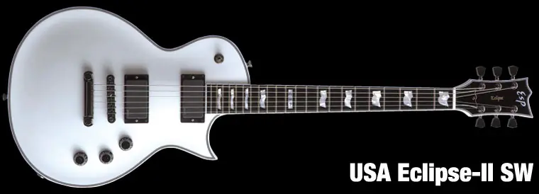 ESP Eclipse II USA Snow White E-Gitarre Schneller Versand