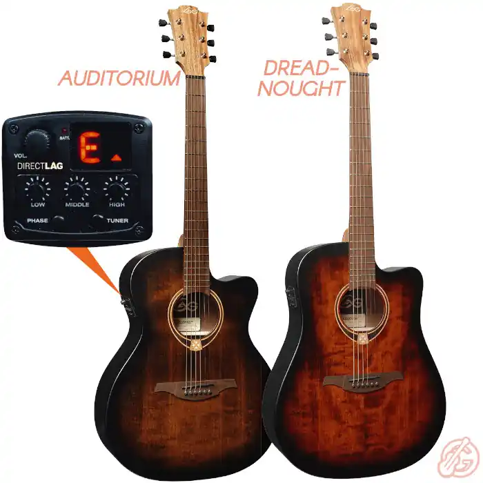 Markenprodukt LÂG Tramontane Akustik-Gitarre T70CE-B&B | Black&Brown, mit Tonabnehmer