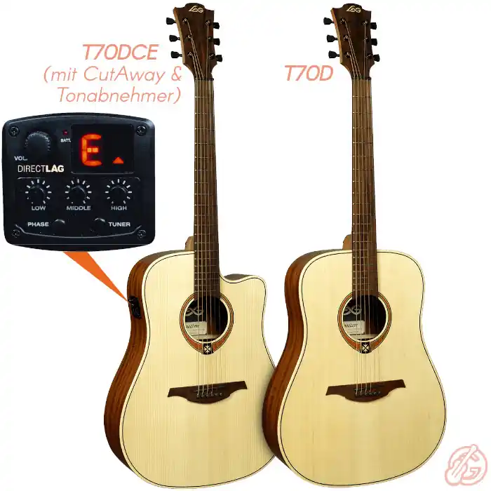 Preiswert LÂG Tramontane Akustik-Gitarre T70D(CE) | Dreadnought| Preamp