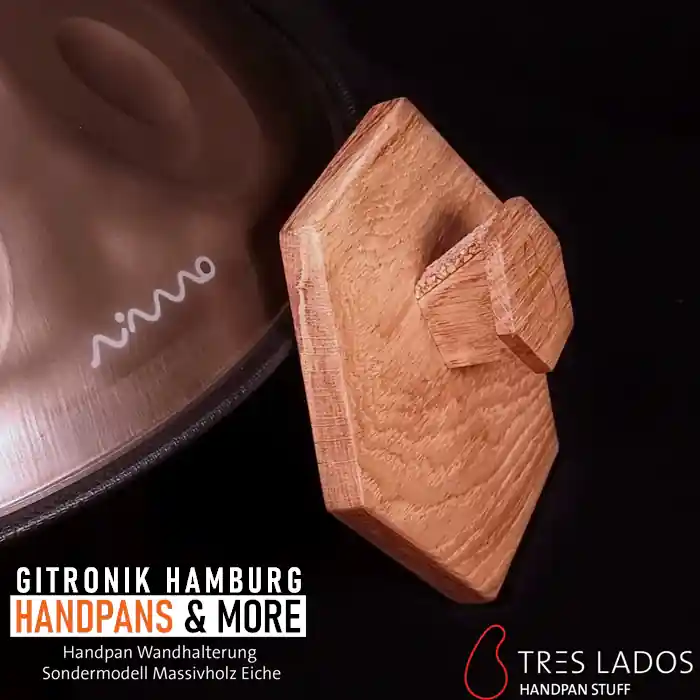 TRES LADOS Handpan-Wandhalterung | Eiche, Massivholz Echt