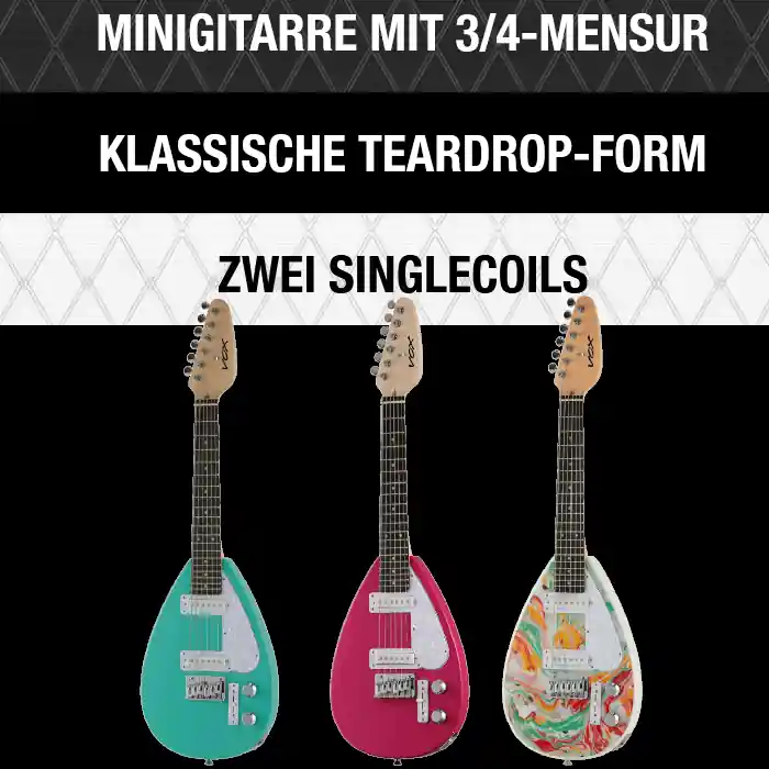 VOX E-Gitarre mini, Mark III, Teardrop Neu