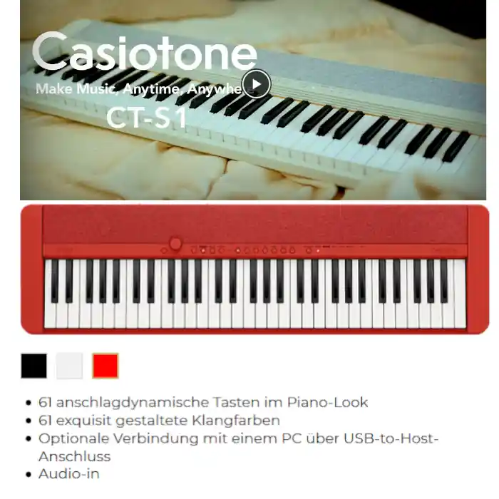 Kostenloser Rückversand Casiotone CT-S1 Keyboard