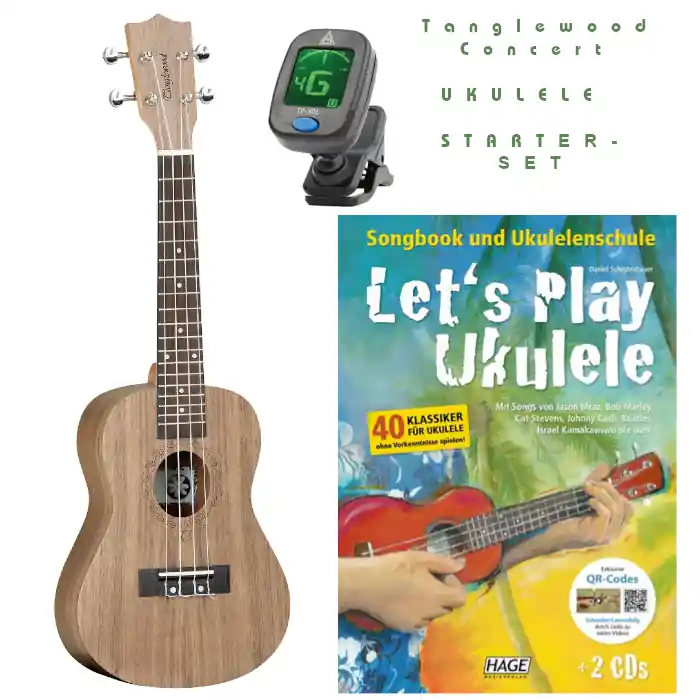 Geprüft Ukulele Concert Starter SET |Tanglewood