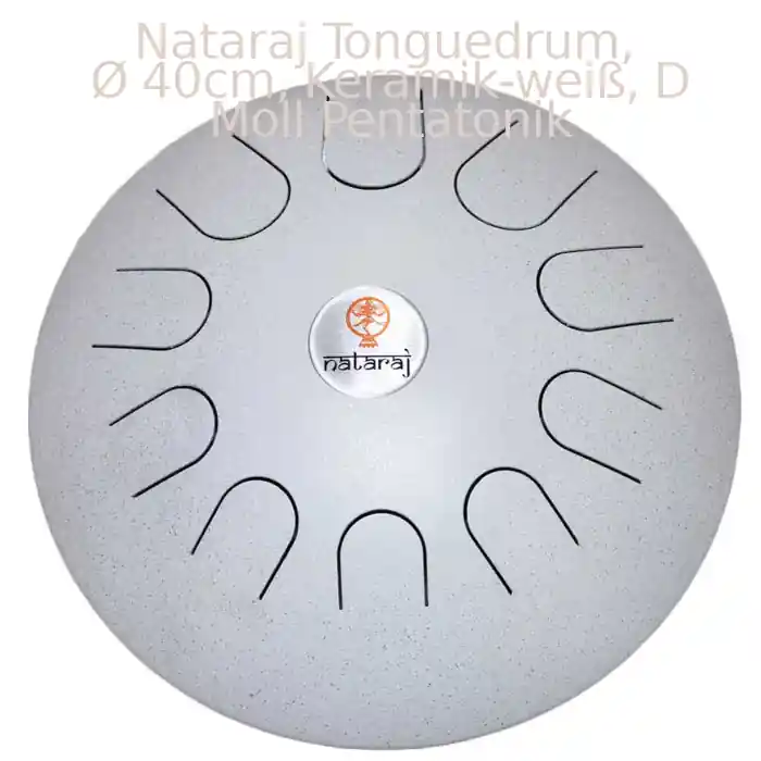 Nataraj Tonguedrum, Ø 40cm, Keramik-weiß, D Moll Pent. Schnäppchen