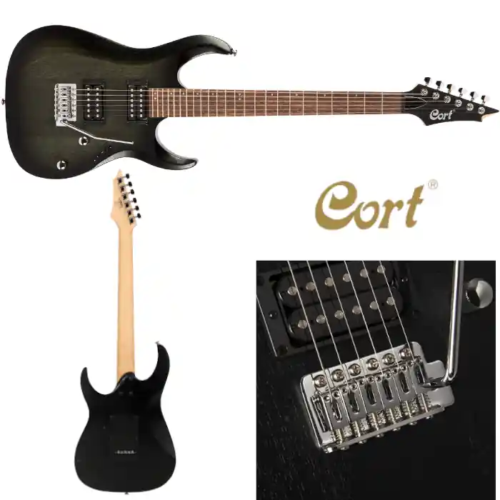 Zertifiziert CORT E-Gitarre| X-100| Open Pore Black