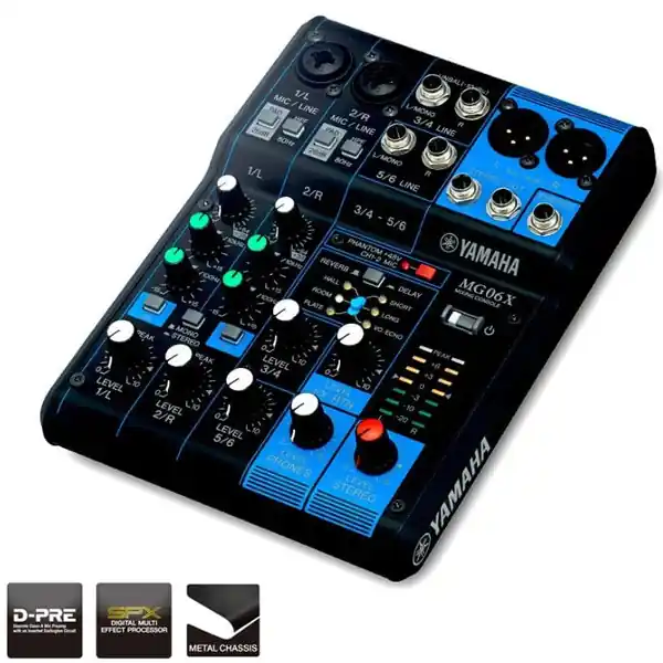 Yamaha MG06X Mixer | 6 Kanäle mit SPX Zertifiziert