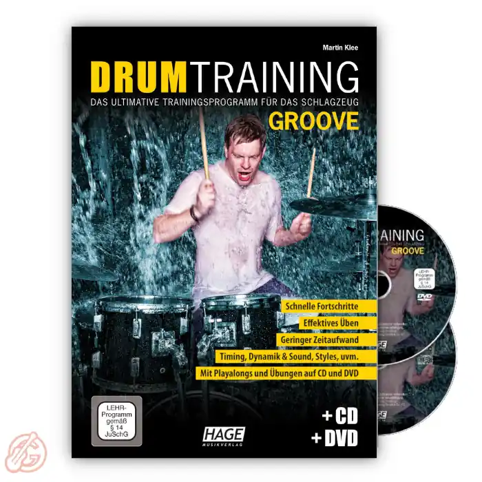Garantierte Lieferung Hage ‚DRUM TRAINING GROOVE‘ Schlagzeugschule | inkl. CD und DVD