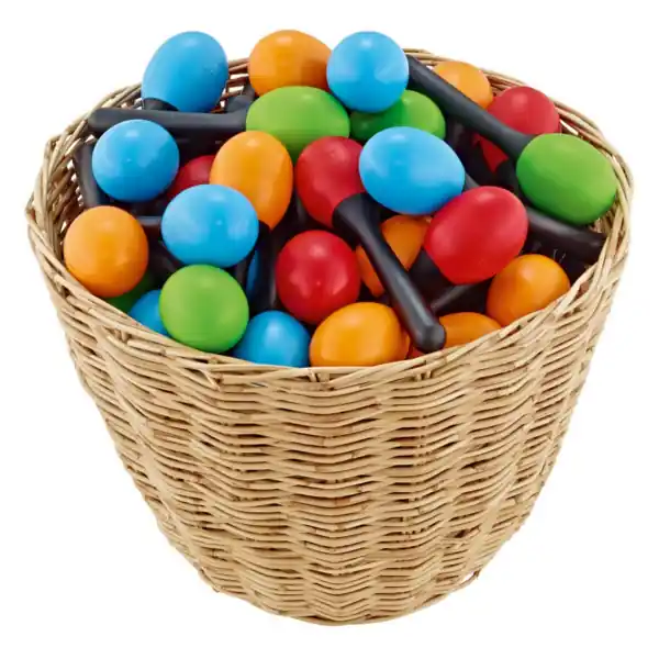 Saisonangebot NINO 48tlg. Set Eier-Maracas inkl. Korb (Kunststoffmaracas bunt)