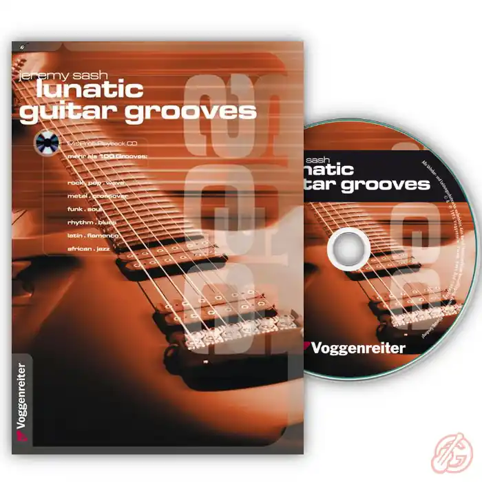 Kostenfreie Lieferung Voggenreiter ‚LUNATIC GUITAR GROOVES‘ Übungsbuch | inkl. Play-Along-CD
