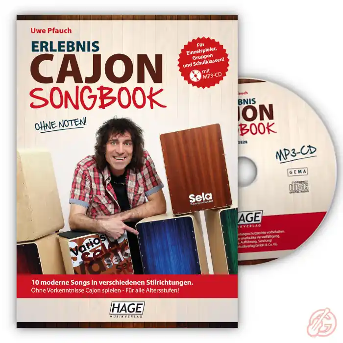 Preis Gesenkt Hage ‚ERLEBNIS CAJON SONGBOOK‘ ohne Noten | inkl. MP3-CD