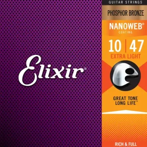 Markenprodukt Elixir NanoWeb Phosphor Bronze 16002 Extra Light 010-047