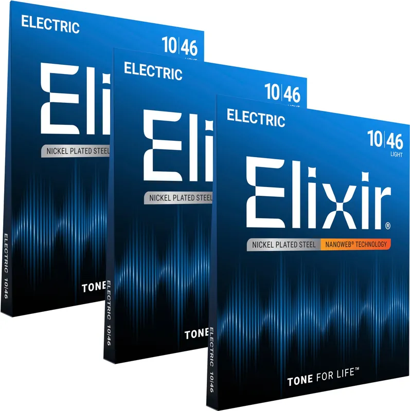 Sale Elixir El. Guitar NANOWEB Light 010-046 3-Pack