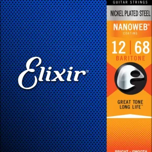 Elixir NanoWeb 12302 Baritone 012-068 E-Gitarren-Saiten Schneller Versand