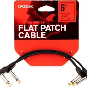 Abverkauf D Addario Custom Serie Flat Patch Kabel gewinkelt 15cm 2er Packung