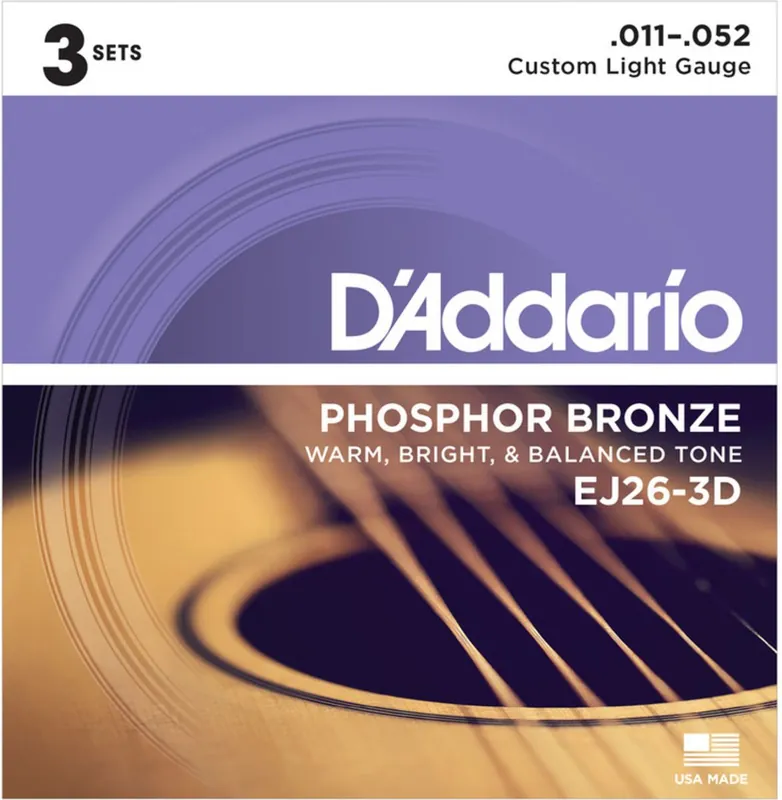 D Addario EJ 26 011-052 Phosphor Bronze 3er Satz Solange Der Vorrat Reicht
