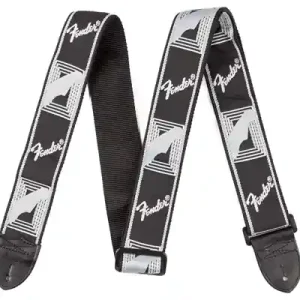 Zertifiziert Fender Gitarrengurt Monogram Black/Grey/Grey