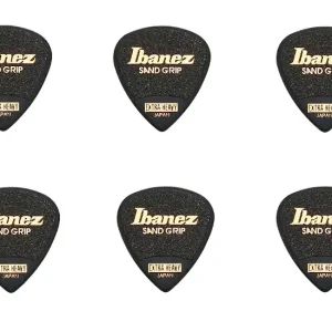 Bestpreis Ibanez Plektren Sand Grip Black Extra Heavy Small 1.20mm 6er Pack
