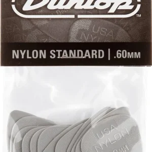 Markenware Dunlop Nylon Plektren 0,60mm grau 44P60 12er Pack