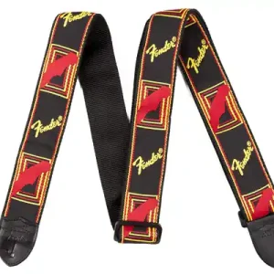 Echt Fender Gitarrengurt Monogram Black/Yellow/Red