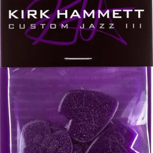 Preis Gesenkt Dunlop Kirk Hammet Jazz III Purple Sparkle Plektren V-Shaped 47PKH3NPS 6er Pack