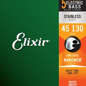 Elixir 14777 Stainless Steel Light 5-String 045-130 E-Bass Saiten Knallerangebot