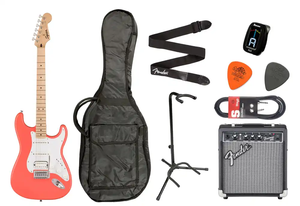 Fender Squier Starterset Sonic Strat HSS Tahitian Coral Sichere Zahlung