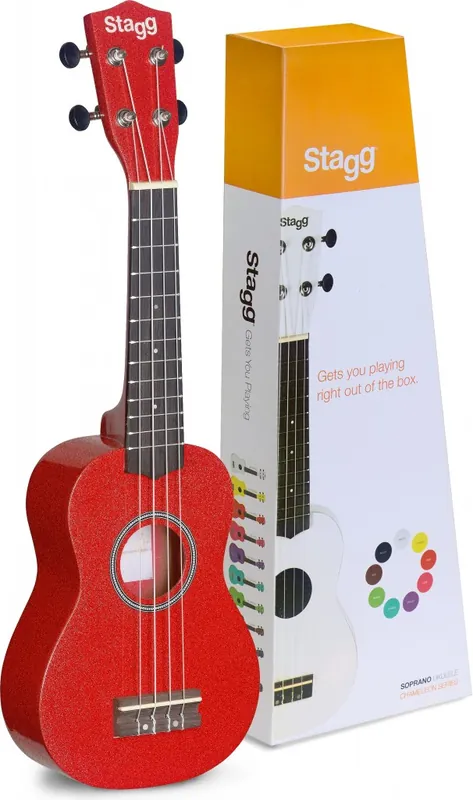 Stagg US-Red Sopran Ukulele rot mit Tasche Angebot
