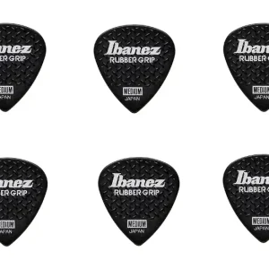 Saisonangebot Ibanez Plektren Rubber Grip Black Medium 0.80mm 6er Pack