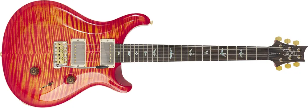 PRS Custom 24 Wood Library German Edition Run #2 Blood Orange Solange Der Vorrat Reicht