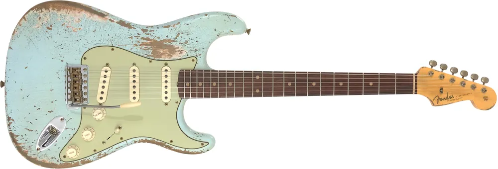 Markenprodukt Fender Custom Shop 1962 Stratocaster Super Heavy Relic Sonic Blue