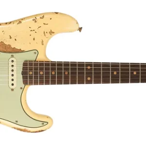 Zertifiziert Fender Custom Shop 1960 Stratocaster DualMag Super Heavy Relic Aged Vintage White Limited Edition