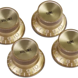 Bestpreis Gibson Potiknopf Hutform Gold/Gold Inlay 4er Set PRMK-030