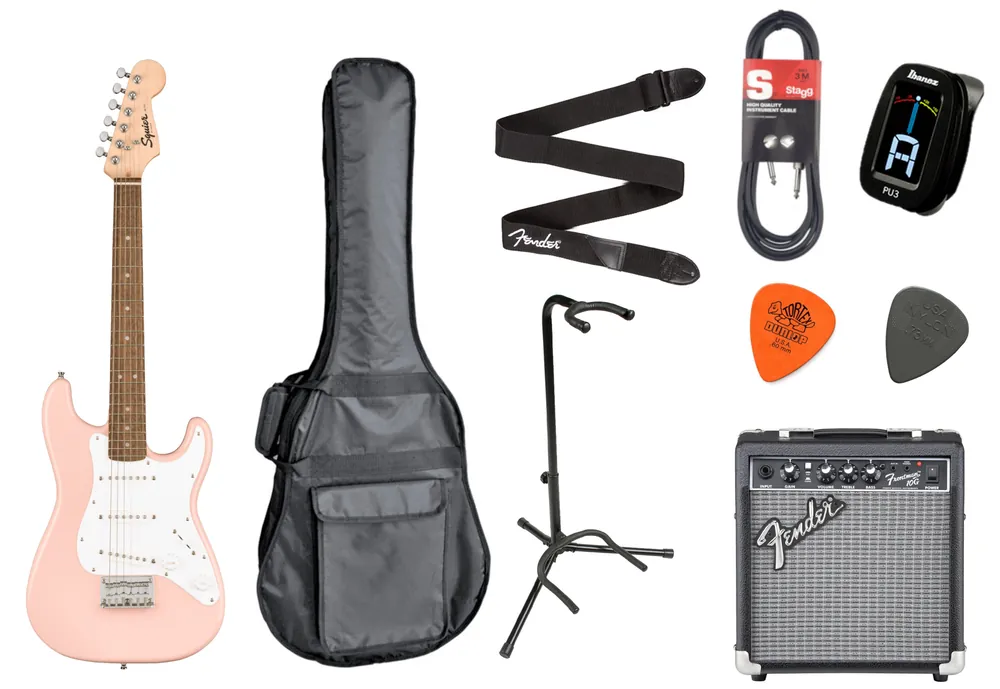 Saisonangebot Fender Squier Starterset MINI Strat Shell Pink
