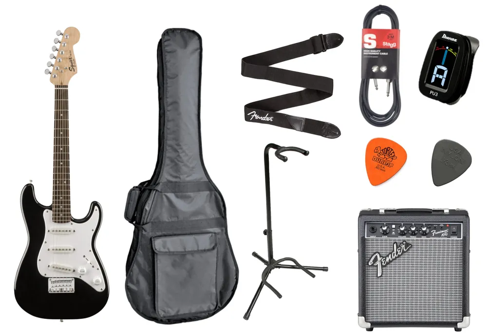 Günstig Fender Squier Starterset MINI Strat Black