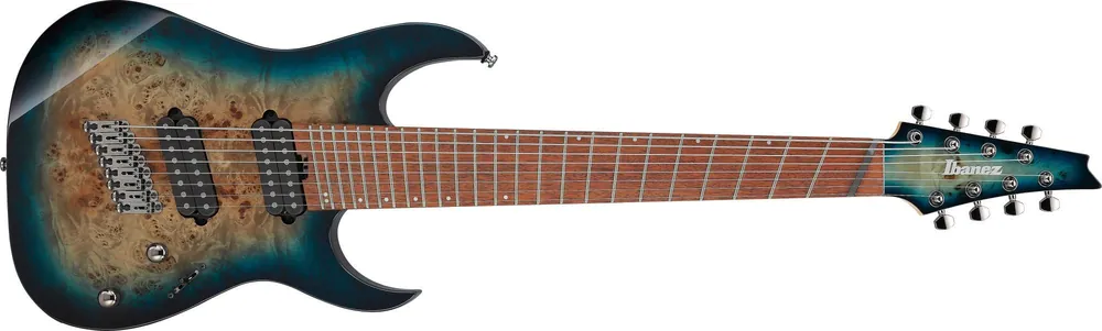 Ibanez RGMS8 PB-CBS 8-Str Multiscale Cosmic Blue Starburst Highlight