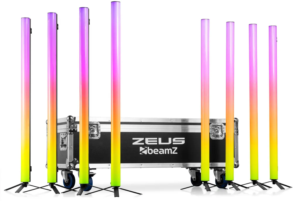 beamZ Zeus Batterie-Röhrensatz RGBW, 8er-Set im Flightcase Neuheit