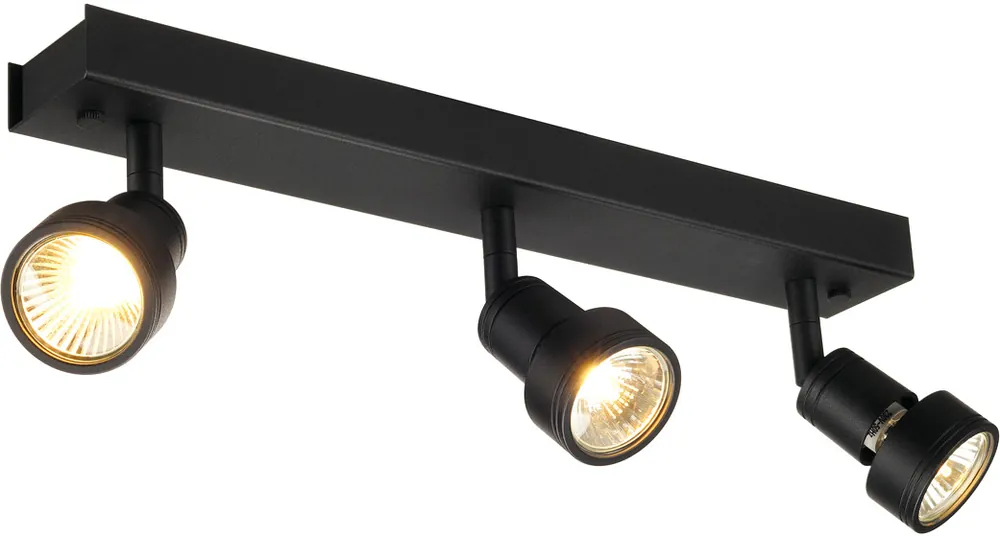 SLV PURI 3 Deckenleuchte, matt- schwarz, 3xGU10, max. 3x50W, mit Decoring Highlight