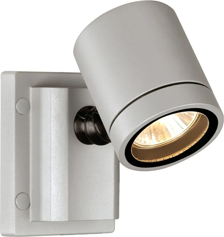 Geprüft SLV NEW MYRA WALL Wandleuchte, silbergrau, GU10, max. 50W, IP55