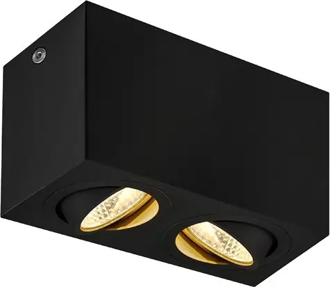 Beliebt SLV TRILEDO, LED Indoor Deckenaufbauleuchte, 2x, schwarz, 3000K, 16W