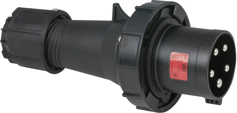 Wochenendangebot PCE CEE 63 A/400 V 5-poliger Stecker, schwarz – IP67