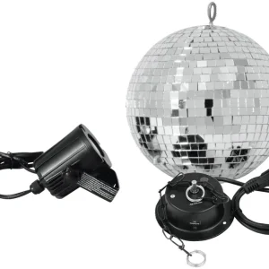 Zertifiziert EUROLITE Spiegelkugelset 20cm mit LED Spot