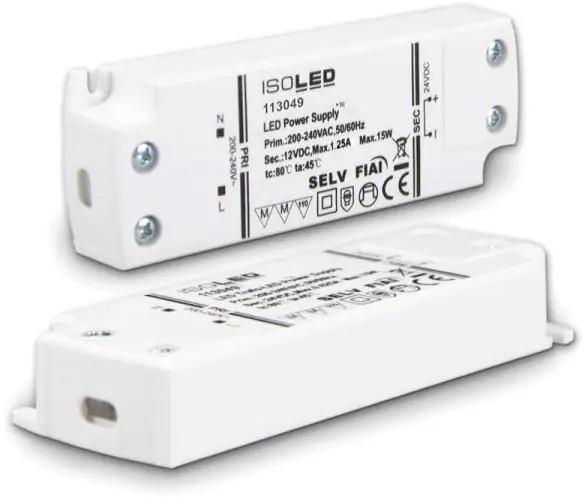Kostenloser Versand ISOLED LED Trafo 12V/DC, 0-15W, ultraflach, SELV