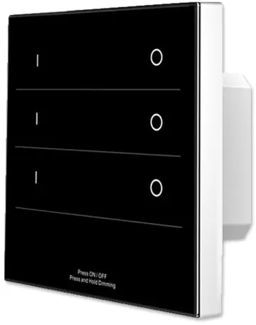 Nur Heute ISOLED Sys-Pro SingleColor 3 Zonen Einbau-Touch-Fernbedienung + DMX Output, schwarz, 230V