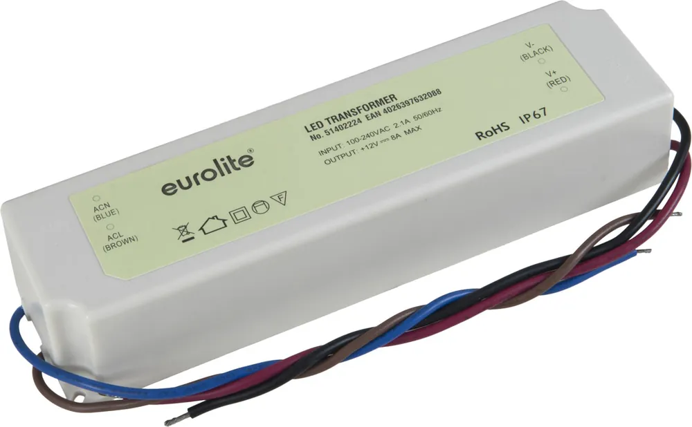 Finale Aktion EUROLITE Elektronischer Trafo, 12V, 8A, IP67
