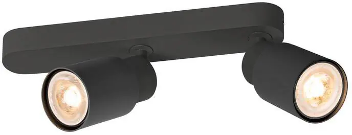 SLV PURI 2.0 Tube, Wand- und Deckenaufbauleuchte, asymmetrisch, 2 x max. 6W GU10, schwarz Versand Am Gleichen Tag